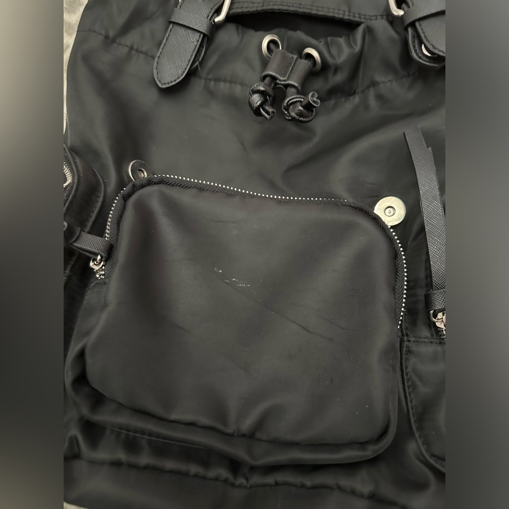 Rue21 Nylon Flap Top Cinch Backpack in Black - Picture 10 of 17